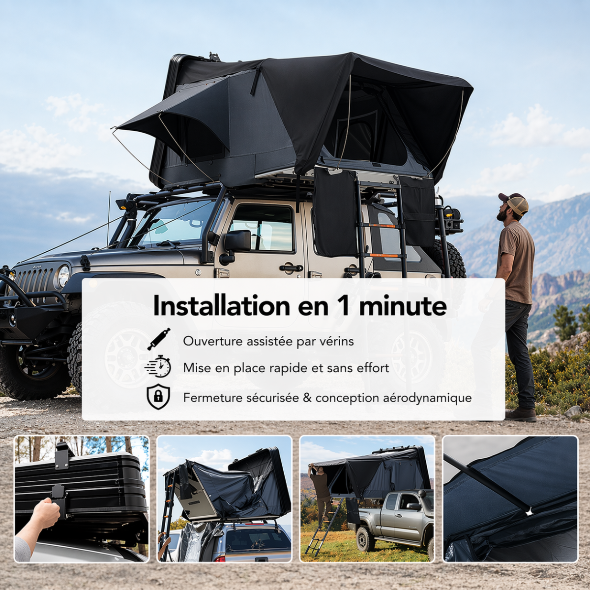 Tente de toit voiture 4 places