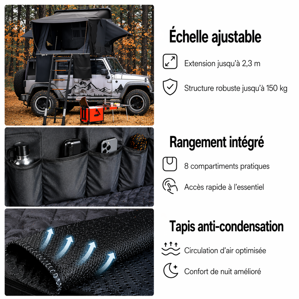 Tente de toit voiture 4 places