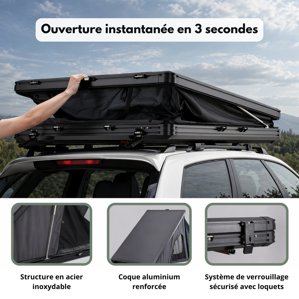 Tente de toit voiture 3 places – Format compact