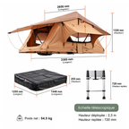 Tente de toit voiture 3 places – Format standard (336 x 265 cm)