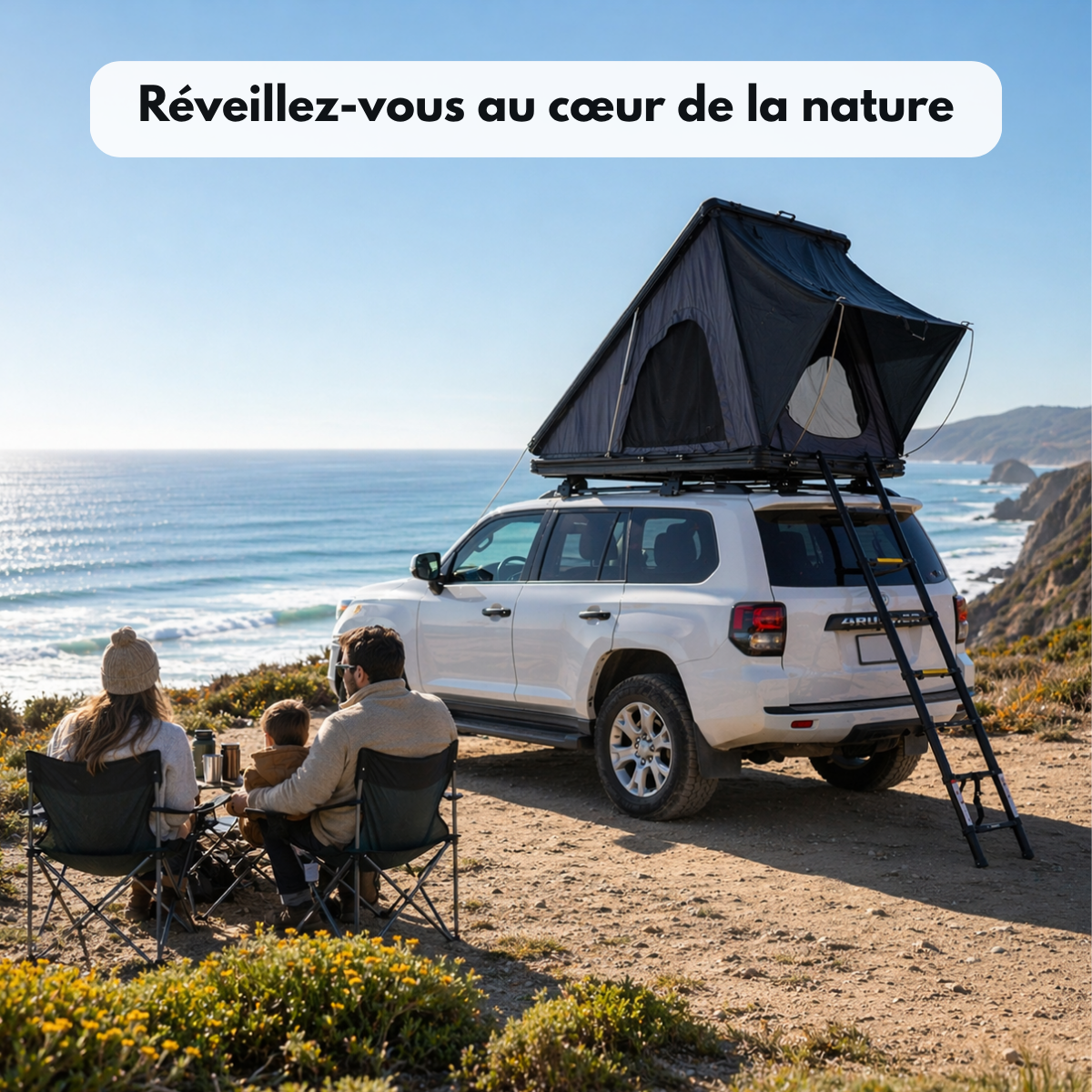 Tente de toit voiture 3 places – Format compact