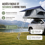 Tente de toit extensible 3 places avec espace au sol - Gris