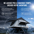 Tente de toit extensible 3 places avec espace au sol - Gris