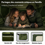 Tente de toit extensible 3 places avec espace au sol - Vert