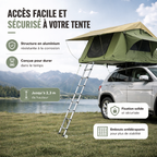 Tente de toit extensible 3 places avec espace au sol - Vert