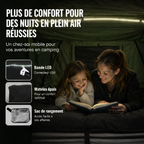 Tente de toit extensible 3 places avec espace au sol - Vert